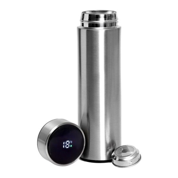 LED Isı Göstergeli Su Şişesi Black Silver Collection