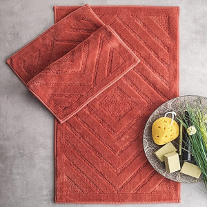 Schafer tiara pamukkale 2'li banyo paspası 60x100 - 50x60