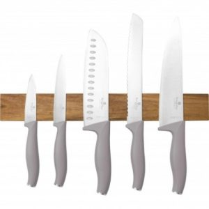 Berlinger Haus Akasya Ağacından Manyetik Askılı 6 Parça Bıçak Seti Taupe Collection