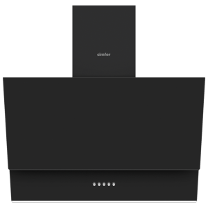 Simfer 8708 Premium Eğik Push Button Siyah Cam Davlumbaz, Duvar Tipi, 60 cm, Siyah