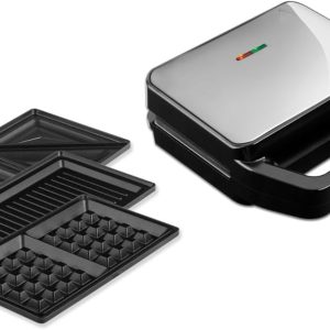 Berlinger Haus Çıkarılabilir Plakalı 3'ü 1 Arada Sandviç Makinası Black Silver Collection